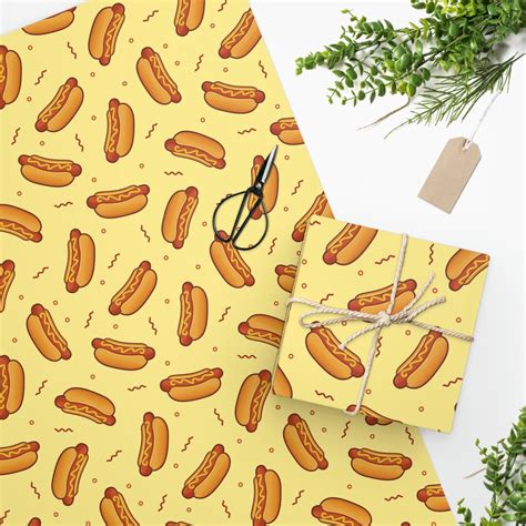 hot dog gift wrapping paper